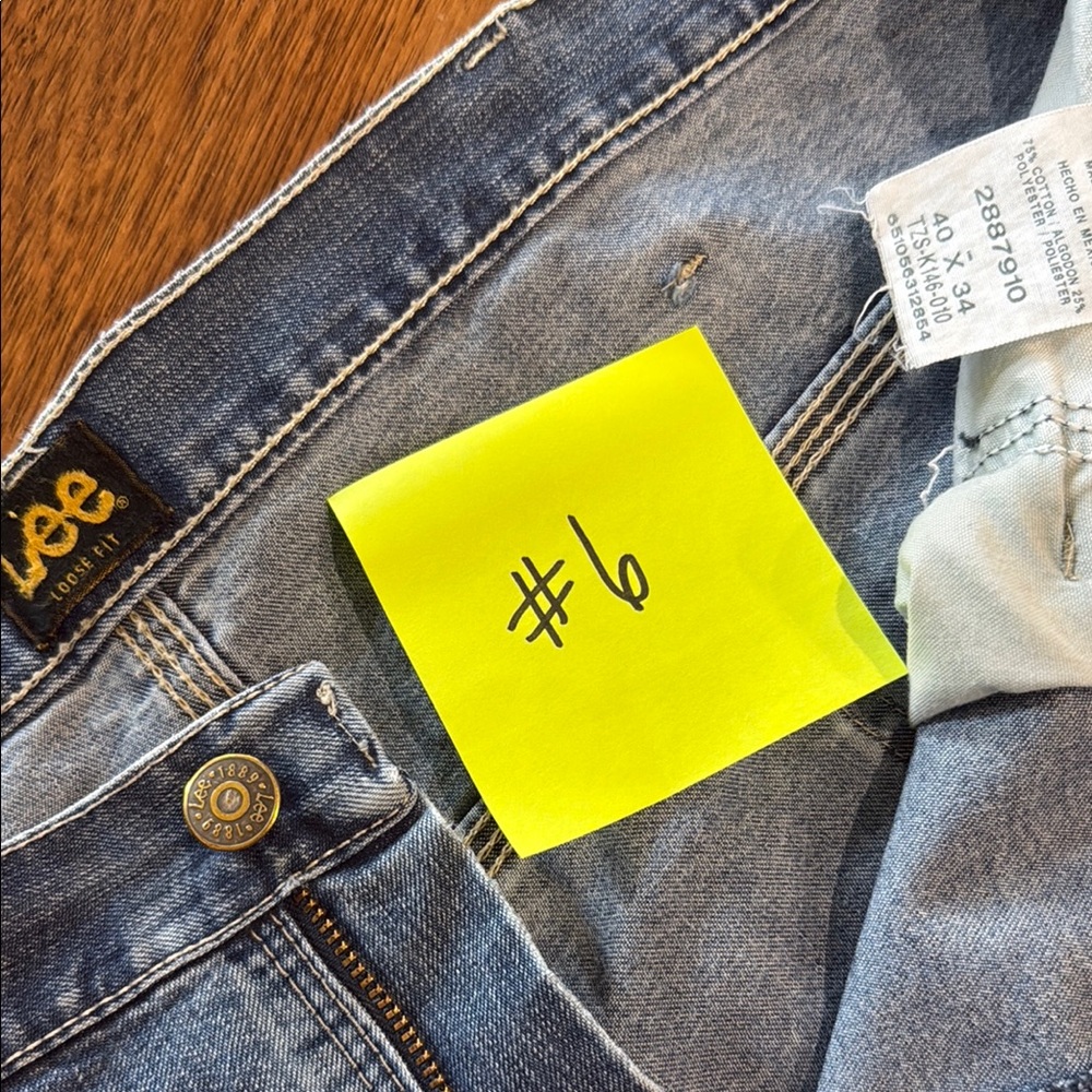 Lee Men's Blue Jeans - 40x34 - Picture 4 of 8